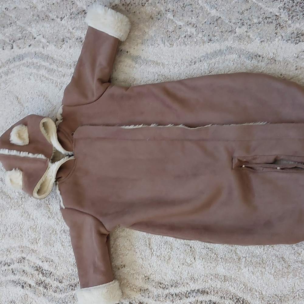 Baby Gap Bunting - 0-6 months Tan Suede with Sherpa Lining - Picture 1 of 4